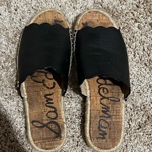 [Sam Edelman] Andy Black Leather Espadrille Sandals